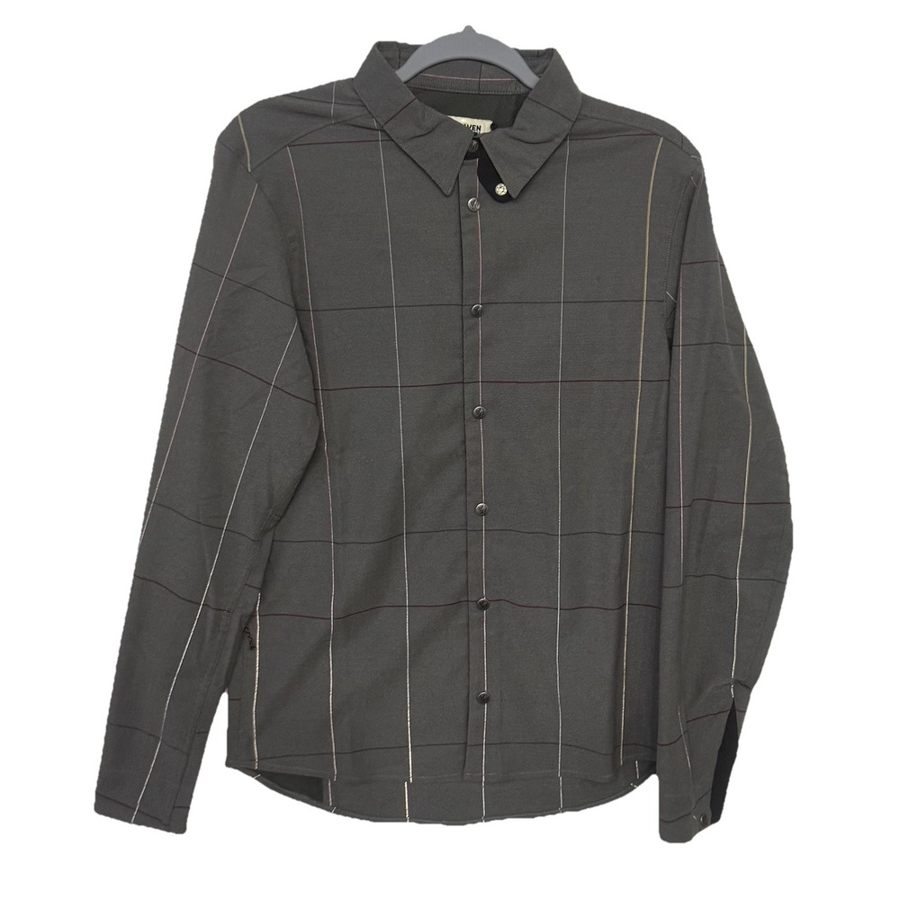 Fjallraven Men's  S/F Riders Flannel Gray Flag Window Long Sleeve Snap Shirt XS